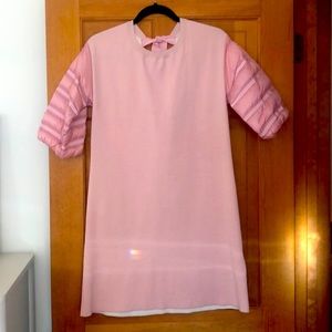 Moncler S pink cotton & down sleeve dress
